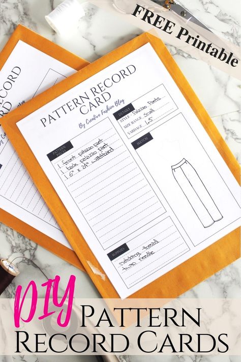 Seeing Pattern Storage, Organize Patterns Sewing, Pattern Organization Sewing, Diy Sewing Organization, Sewing Pattern Organization Ideas, Organize Sewing Patterns, Sewing Journal Printable Free, Sewing Planner Printable Free, How To Store Sewing Patterns