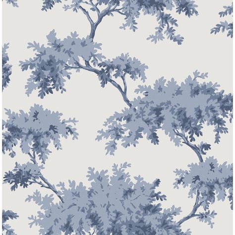 Red Barrel Studio® Xiomari Peel & Stick Wallpaper | Wayfair Blue Tree Wallpaper, Cool Color Palette, Wallpaper For Sale, Contemporary Wallpaper, Blue Tree, Tree Wallpaper, Peel Stick Wallpaper, White Backdrop, Forest Design