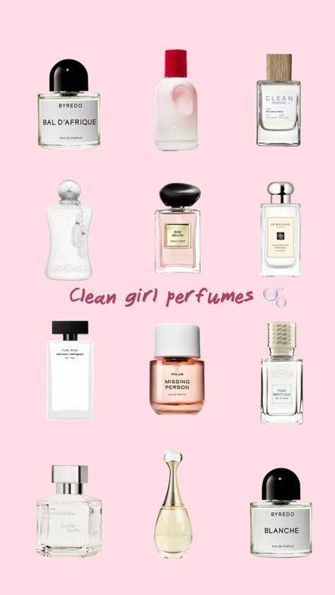 #clean #girl #perfume #fragnance #aesthetic #women #girly #beauty #essentials Clean Girl Perfume, Girl Perfume, Clean Perfume, Mist Perfume, Fresh Perfume, Flower Perfume, Fragrances Perfume Woman, Perfume Collection Fragrance, Girly Aesthetic