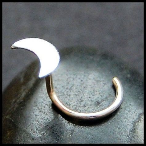 Sterling Crescent Moon Nose Stud I thought this was a pic of a shower curtain ring Ha Ha Moon Nose Stud, Curtain Ring, Nose Piercings, Nose Studs, Cute Piercings, Honey Chicken, Moon Studs, Nose Jewelry, Nose Art