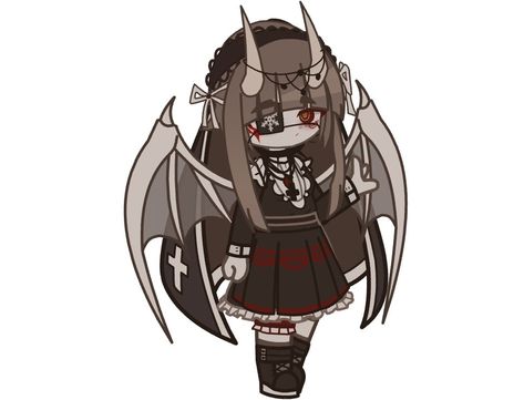 Gacha club life oc idea girl strawberry cow boy ideas codes aesthetic demon cute soft goth lolita's Gacha Club Outfit Ideas Demon, Demon Gacha Club Outfits, Nun Gacha Club, Gacha Club Demon Oc Ideas, Gacha Club Angel Oc, Gacha Club Demon Oc, Gacha Demon Oc, Gacha Club School Uniform Ideas, Demon Clothing