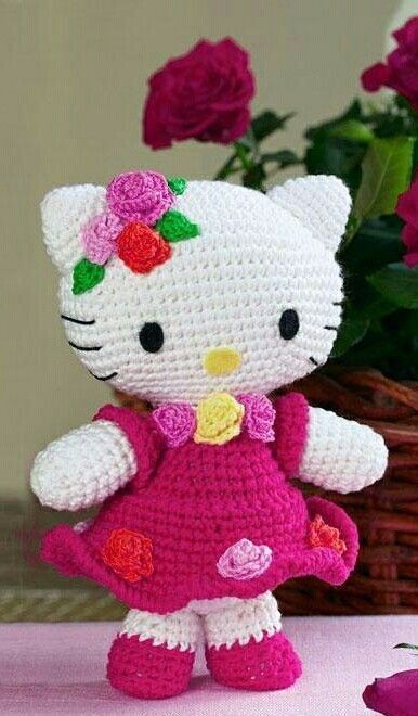 Amigurumi Hello Kitty, Hello Kitty Amigurumi, Hello Kitty Doll, Kat Haken, Hello Kitty Crochet, Crochet Cat Pattern, Crochet Amigurumi Free Patterns, Crochet Amigurumi Free, Crochet Diy