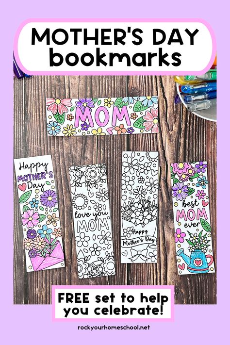 Five examples of free printable Mother's Day bookmarks to color with gel pens. Coloring Bookmarks Free, Bookmarks To Color, Mothers Day Book, Mothers Day Cards Craft, Free Printable Bookmarks, Mother's Day Printables, Mothers Day Pictures, Mom Printable, Mother's Day Crafts