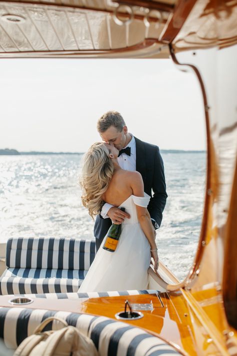 Hinkley boat ride Antique Boat Engagement Photos, Wooden Boat Wedding Photos, Yacht Wedding Photos, Boat Rehearsal Dinner, Wedding Boat Pictures, Engagement Photos On A Boat, Yacht Engagement Pictures, Sailboat Engagement Pictures, Nantucket Party