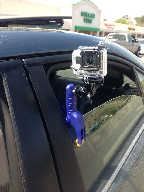 $6 - GoPro HERO 3 DIY homemade clamp mount! Materials: - GoPro tripod mount - Clamp with rubber ends - 1/4"x20(thread size) machine screw - 2 x 1/4" hex nuts - washer that fits around the screw about the size of the tripod mount Assemble as shown in the picture. NOTE: Really tighten down on the machine screw so it doesnt move. Use the other nut and washer so you can tighten (7/16ths wrench) the camera facing whichever way you like. Gopro Diy, Easy Sliders, Gopro Pictures, Gopro Ideas, Gopro Video, Camera Slider, Gopro Mount, Gopro Photography, Camera Rig