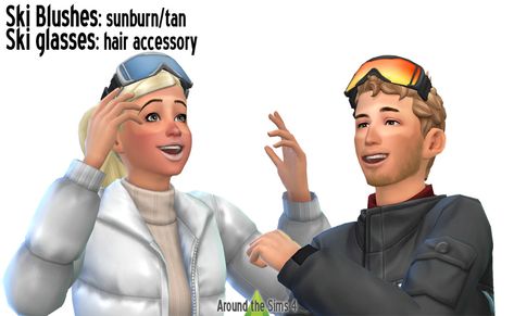 Around the Sims 4 | Custom Content Download | Hair accessory - Ski glasses & Ski blushes Jones Snowboard, Around The Sims 4, The Sims 4 Custom Content, Ski Glasses, Download Hair, The Sims 4 Packs, Ski Outfit, The Sims 4 Download, Sims 4 Update