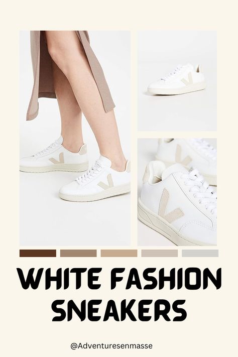 My favorites! These are simple, sporty, and easy to work into just about any outfit, these suede-trimmed Veja sneakers are destined to be come your new go-to pair for weekends and travel! #Affiliate #ad White Fashion Sneakers, Veja Sneakers, Travel Fashion, White Fashion, Fashion Sneakers, My Favorites, Travel Style, Sneakers Fashion, To Work