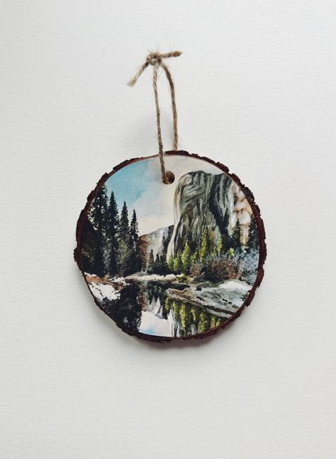 Wood Bark, Wood Slice Ornament, Diy Gift Wrapping, Joshua Tree National Park, Paint Print, Tree Bark, Yosemite National, Wood Slices, Yosemite National Park