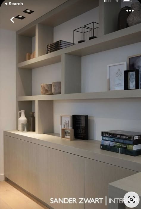 Wall Bookshelves, Living Room Shelves, Room Shelves, Built In Bookcase, Built In Shelves, Home Office Design, Home Office Desks, Built Ins, Blackheads