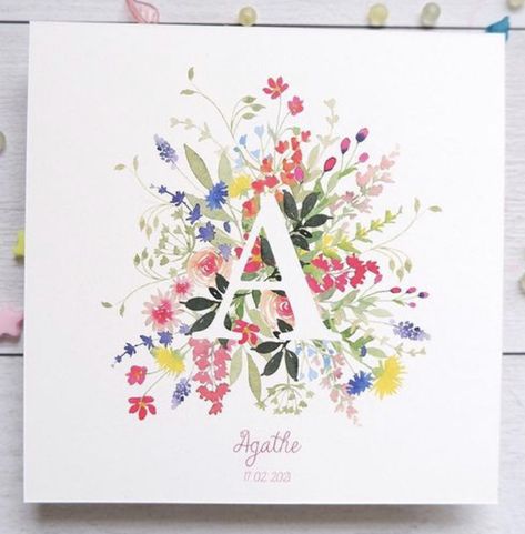 Floral Letters Drawing, Watercolor Initials, Watercolor Name Art, Watercolor Name, Watercolor Negative Painting, Gouache Tutorial, Group Art Projects, Name Paintings, Watercolor Monogram