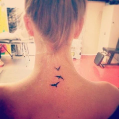 Bird Tattoo Back, Tiny Bird Tattoos, Freedom Bird, Freedom Tattoos, Mastectomy Tattoo, Skin Drawing, Back Of Neck Tattoo, Shoulder Tattoos For Women, Cool Small Tattoos