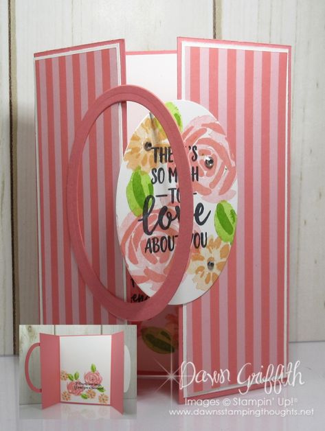 Interlocking Gate Fold card video ~ Two for Thursday | Dawn's Stamping Thoughts | Bloglovin’ Fun Fold Cards Tutorials, Dawn Griffith, Card Stamping, Fancy Fold Card Tutorials, Gatefold Cards, Card Folds, Fun Folds, Folded Paper, Cards Making