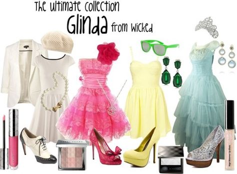 All of Galinda (with a GUH) outfits Broadway Bounding Outfits, Glinda Inspired Outfit, Wicked Musical Outfit Ideas, Wicked Inspired Outfits, Galinda Costume, Ga Outfits, Florida Clothes, Glinda Costume, Wicked Party