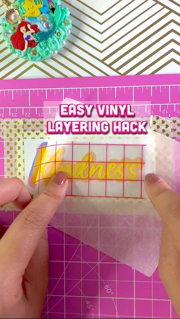 Layering Vinyl With Parchment Paper, Cricut Transfer Paper Hack, Layered Vinyl Designs Cricut, How To Layer Vinyl Cricut, Layering Vinyl Cricut, Cute Cricut Ideas, Layer Vinyl Cricut, Vinyl Layering, Layering Hacks