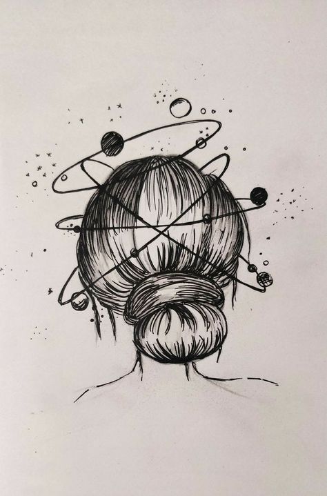 Overthinker Art Drawing, Overthinking Tattoos, Draw Plants, Fineliner Art, Buddhist Art Drawing, Abstract Pencil Drawings, Space Drawings, Pencil Sketch Images, Girl Drawing Sketches