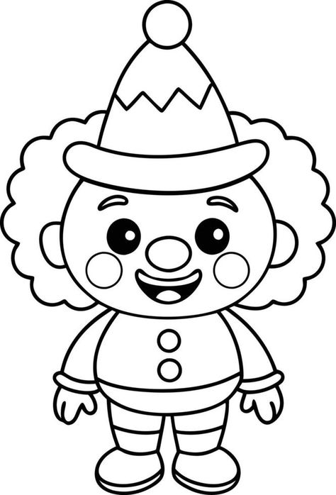 Adorable Cartoon Clown Character Clown Drawing Easy, Clown Cartoon, Clown Character, Cartoon Clown, Clown Drawing, Clowns Funny, Adorable Cartoon, Drawing Easy, Cityscape Photos