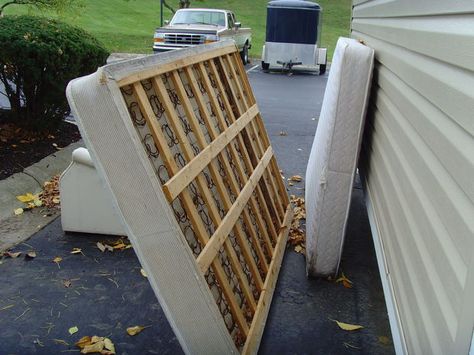 Repurpose Box Spring Upcycle, Upcycled Box Spring, Box Springs Repurpose, Box Spring Upcycle, Repurpose Box Spring, Old Box Spring Ideas Diy, Repurposed Box Springs, Old Box Spring Ideas, Box Spring Repurpose