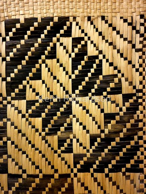 "Beautifully Hand-woven Samoan Mat" Posters by Keith Richardson | Redbubble Banig Mat, Tukutuku Panels, Mat Weaving, Samoan Patterns, Flat Basket, Woven Mat, Maori Patterns, Basket Weaving Patterns, Textiles Projects