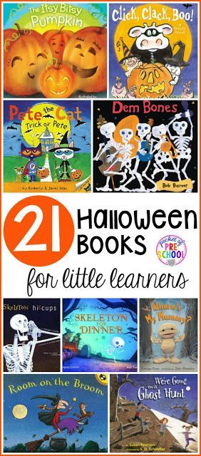 21 Halloween themed books for preschool, pre-k, and kindergarten. Fun (and not so scary) Halloween books students will LOVE! Books For Preschool, Kindergarten Halloween, Pocket Of Preschool, Halloween Themed Activities, Halloween Books For Kids, Fall Books, Preschool Fall, Kid Books, Halloween Stories