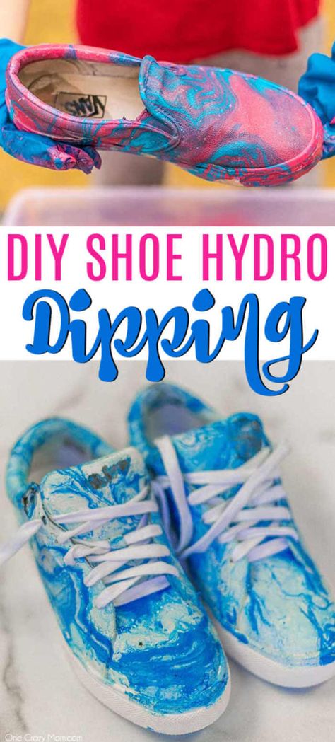 Today we are going to show you how to hydro dip shoes! It is super easy and turns out with a gorgeous design. Once you try this, you will love it! Hydrodipping Diy Shoes, Hydro Dip Shoes, Hydrodipping Diy, Spray Paint Shoes, How To Hydro Dip, How To Make Floam, How To Make Glue, Paint Shoes, Photo Transfer To Wood