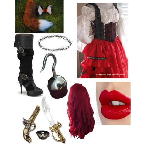 Foxy the pirate fox fnaf by turtlegalfox88 on Polyvore featuring polyvore fashion style Boohoo Charlotte Tilbury Fnaf Foxy Outfit Ideas, Fnaf Inspired Outfits Foxy, Foxy Inspired Outfit, Foxy Cosplay Fnaf, Fnaf Foxy Cosplay, Fnaf Foxy Costume, Foxy The Pirate Fox, Fnaf Outfits, Foxy Costume