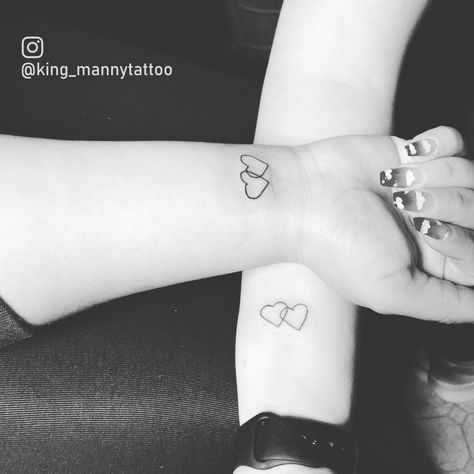 Connected Heart Tattoo, Two Hearts Intertwined Tattoo, Two Hearts Connected Tattoo, Hearts Intertwined Tattoo, Connected Hearts Tattoo, Intertwined Hearts Tattoo, Matching Friends Tattoo, Two Hearts Tattoo, Matching Friends