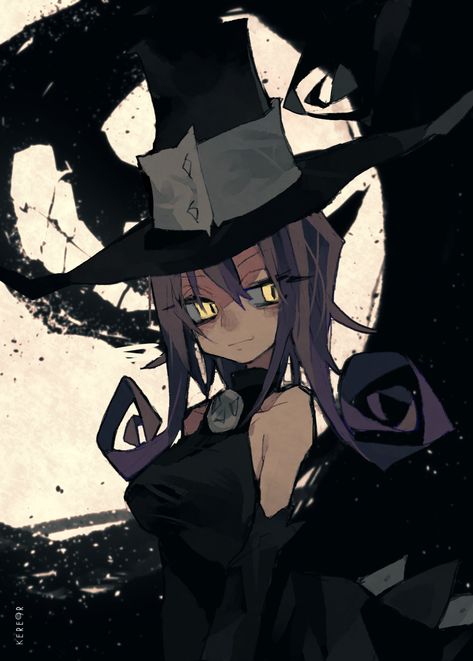 Kere9r Art, Soul Eater Witch, Blair Soul Eater, Soul Eater Blair, Long Hair Purple, Loc Art, Soul Eater Soul, Blair Art, Anime Pixel Art