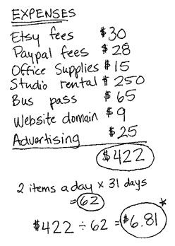 etsy blog, pricing your work, Pricing Formula, Desk Vanity, Dresser Desk, Info Board, Craft Show Displays, Simple Math, Craft Booth, Craft Show Ideas, Craft Shows