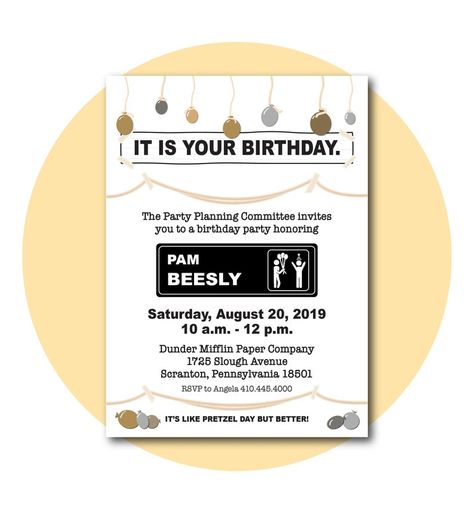 The Office Invitation 5X7 Digital Download Template IT IS | Etsy Office Themed Party, Office Baby Showers, Office Birthday Party, It Is Your Birthday, The Office Show, Office Themes, Bachelorette Party Planning, Office Birthday, Fun Invitations