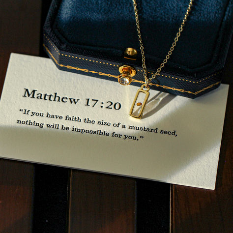 Bible Verse To Encourage, Christian Jewellery, Self Goal, Christian Ideas, Bible Verse Jewelry, Matthew 17 20, Faith Necklace, Mountain Necklace, Trust In The Lord