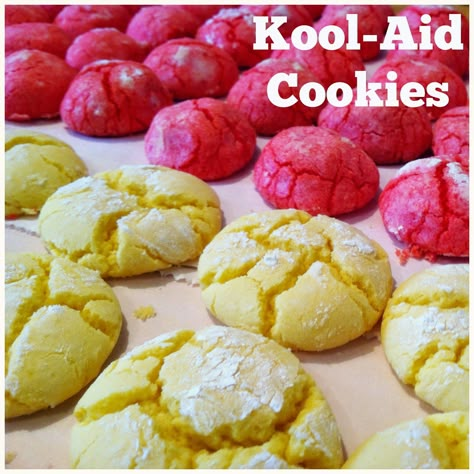 Kool Aid Cookies, Koolaid Cookies, 5 Ingredient Cookies, Grape Kool Aid, Colored Cookies, Cool Whip Cookies, Preschool Valentine, Cake Mix Desserts, Christmas Ideas Gifts