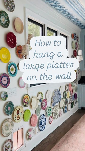 Kristie McGowan on Instagram: "One of the most asked questions I have gotten since sharing I planned to hang my extra large shell platter on the wall is how to hang it. When I bought it I actually didn’t have that figured out yet. So, when I hung it over a month ago I wanted to give it some time to make sure it was super secure before I shared my technique with you.  I am thankful to a follower for recommending this platter hanger. I was a bit intimidated when I first received it because the cords were tangled and I was nervous it wouldn’t support my super heavy platter. Those concerns quickly subsided as soon as I started working with it. It was easy as can be although it did require a bit of manipulation to get it to work for my particular platter - which is asymmetrical and has very thi Platter Wall Display, I Am Thankful, Most Asked Questions, How To Hang, Glass Plates, Wall Display, Plates On Wall, A Month, Tangled