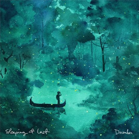 Sleeping at Last "December" cover by Geoffrey Benzing Ep Cover, Ryan O'neal, Sleeping At Last, Shades Of Teal, Art Et Illustration, Album Cover Art, Art And Illustration, At Last, Vinyl Lp