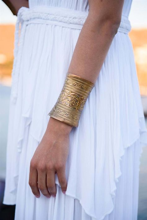 Grecian Outfit, Ancient Pillars, Ancient Greece Architecture, Greece Theme, Greek Wedding Theme, Ancient Greek Bracelet, Diana Artemis, Island Scenery, Greek Accessories