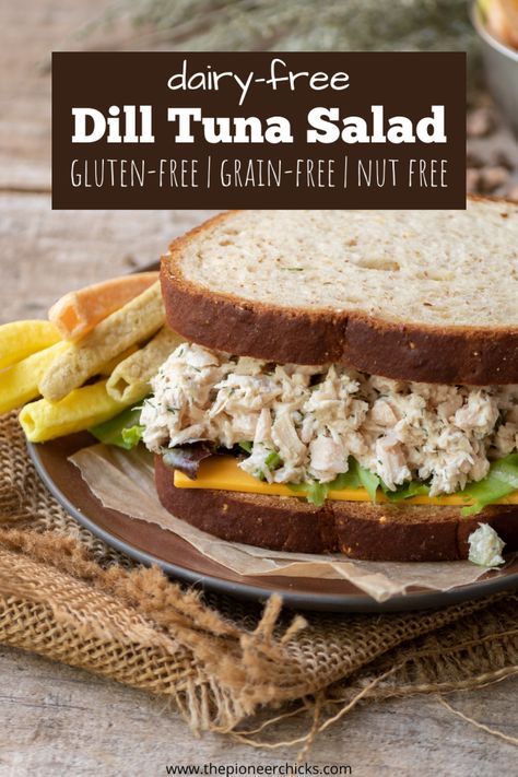 This dairy-free dill tuna salad is the best tuna salad recipe I have ever tried! I know, you may be thinking I’m biased since it is my recipe, but honestly, I like this tuna salad over the pre-made salad I can buy at Whole Foods Market. It is full of flavor, not too dry, contains... Gluten Free Tuna Salad, Paleo Tuna Recipe, Dairy Free Tuna Salad, Dill Tuna Salad, Paleo Tuna Salad, The Best Tuna Salad, Tuna Salads, Paleo Tuna, Best Tuna Salad Recipe