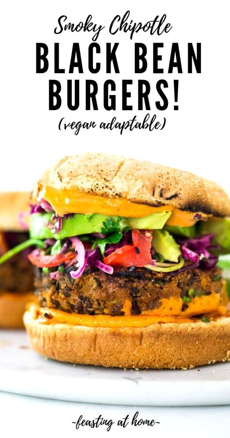 Homemade Vegan Burgers, Black Bean Burger Recipe, Vegan Burger Recipe, Feasting At Home, Black Bean Burger, Veggie Burgers Recipe, Bean Burgers, Black Bean Burgers, Weekly Meal Prep