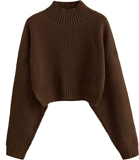 Cropped Turtleneck Sweater, Cropped Turtleneck, Drop Shoulder Sweater, Casual Sweater, Drop Shoulder Sweaters, Vintage Fits, Knit Pullover, Casual Sweaters, Knitted Pullover Sweaters