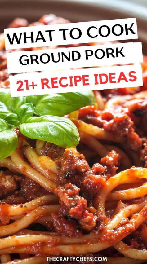 Looking for the best ground pork recipes? We've got your back! This post shows you 21+ ground pork recipe ideas, ground pork recipes for dinner, ground pork tacos, ground pork sausage recipes, ground pork meatballs, ground pork stir fry, ground pork sausage, ground pork soup, ground pork lettuce, and more! Ground Pork Potato Recipes, Ground Pork And Noodle Recipes, Italian Ground Pork Recipes, Keto Ground Pork Recipes For Dinner, Ground Pork Breakfast Recipes, Pork Sausage Recipes Ground, Dinner Ground Pork, Ground Pork Pasta Recipes, Ground Pork Soup Recipes