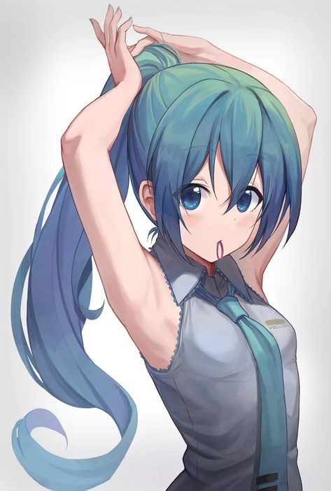 Anime Ponytail, Hair In A Ponytail, A Ponytail, Best Funny Pictures, Hatsune Miku, Anime Shows, Nice To Meet, Vocaloid, Her Hair