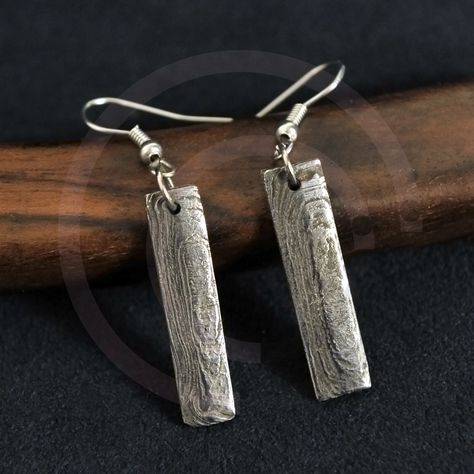 jana jocif jewelry  damascus steel earrings Damascus Steel Jewelry, Damascus Jewelry, Handmade Tools, Black Smith, Earring Inspo, Steel Earrings, Damascus Steel, Steel Jewelry, Damascus