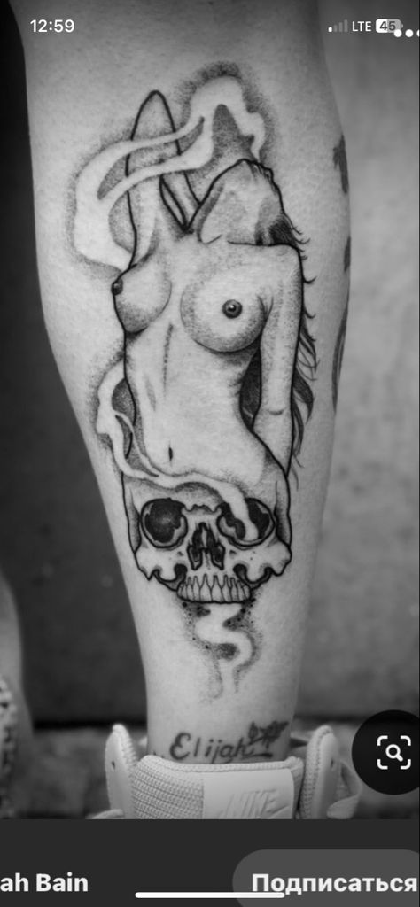 Speed Demon Tattoo, Disasosiative Tattoos, Sick Tattoos For Guys, Tattoo Of Woman, Shinigami Tattoo, Dark Girl, Sick Tattoo, Wicked Tattoos, Scary Tattoos