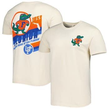 Enjoy a casual display of your timeless Florida Gators spirit with this Vault Color T-shirt. Its super-soft cotton fabric and classic design offer comfort with each wear. In addition, the throwback Florida Gators graphics add a vintage-inspired twist to your collection, ensuring your fandom doesn't go unnoticed. Distressed screen print graphics Material: 100% Ring-Spun Cotton Brand: Image One Imported Machine wash, tumble dry low Crew neck Officially licensed Short sleeve Men Cream, Retro Brand, Old Florida, T Shirt Image, Florida Gators, Comfort Color, Grey Hoodie, Screen Print, Tshirt Colors