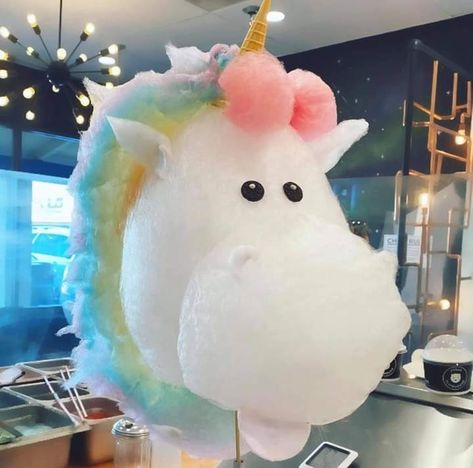 Unicorn Cotton Candy, Cotton Candy Cakes, Dog Bread, Colorful Desserts, Food Wishes, Candy Cakes, Candy Art, Cute Snacks