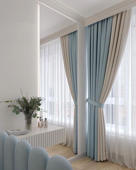 Blue Curtains Bedroom Ideas, Luxury Curtains Living Room, Baby Room Curtains, Curtains Living Room Modern, Latest Living Room Designs, Living Room Decor Curtains, Stylish Curtains, Smart Home Design, Redecorate Bedroom