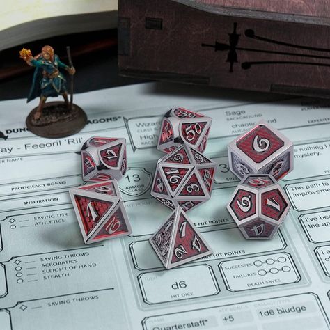 DND Red Dragon Scale Dice Set (***) Dnd Aethstetic, Dnd Game Aesthetic, Dm Aesthetic Dnd, Dnd Astethic, D And D Aesthetic, Dnd Dm Aesthetic, Red Dice Aesthetic, Playing Dnd Aesthetic, Dnd Aesthetic Dice