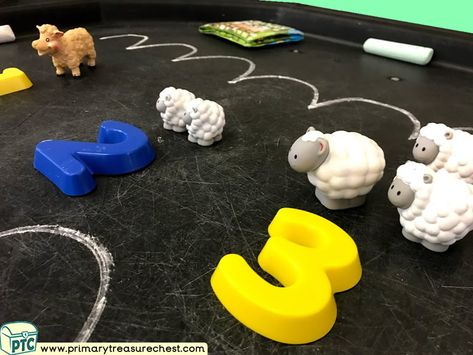 Farm - Farm Animals Themed Numicon Numbers Multi-sensory Jumbo Chalks Tuff Tray Ideas and Activities Counting Activities Eyfs, Tuff Tray Ideas, Numbers Activity, Tuff Spot, Multi Sensory, Nursery Activities, Tuff Tray, Tray Ideas, Counting Activities