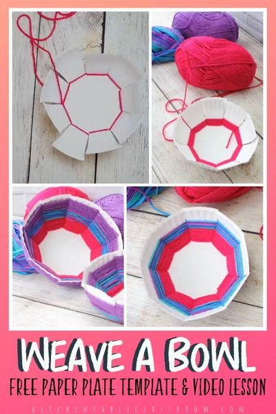 Woven Bowl, Weaving For Kids, Art Lessons Middle School, How To Weave, Paper Plate Crafts, Plate Crafts, Weaving Projects, Hungry Caterpillar, Camping Crafts