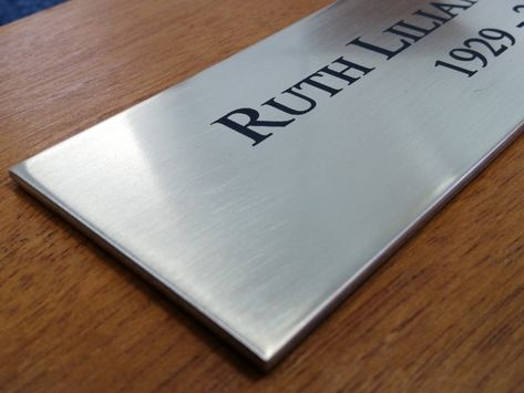 Any of our seats or benches, be they with wooden slats, recycled plastic or metal slats, can have a memorial or commemorative plaque fitted. This customer chose our satin polished brass plaque with black etched lettering and lacquered finish but we also do stainless steel plaques too.  #memorialplaques #commemorativeplaques #brassplaques #stainlesssteelplaques Commemorative Plaque, Brass Plaques, Memorial Plaque, Street Furniture, Wooden Slats, Signage Design, Polished Brass, Recycled Plastic, Brass