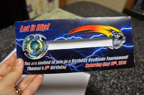 Beyblade Birthday Invitation, Beyblade Invitation, Beyblade Birthday Party, Beyblade Birthday, Turtle Party, 9th Birthday Parties, Birthday Board, 11th Birthday, Sons Birthday