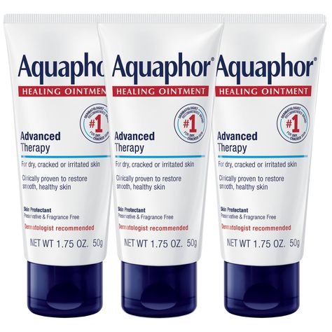 PRICES MAY VARY. One Essential Solution: Aquaphor is one essential solution for many skin care needs; use on dry, cracked skin, as a lip moisturizer, facial moisturizer, hydrating mask, minor wound care and much more For Dry, Compromised Skin: This Aquaphor Healing Ointment is designed specifically for dry, compromised skin and clinically proven to restore smooth, healthy skin Convenient Bulk Pack: Use Aquaphor bulk pack as a replacement for a foot cream or travel size hand cream to help heal dry cracked hands, cuticles and feet Ideal for Healing: Different from a body lotion or cream, this ointment is water-free, and soothes skin while creating a protective barrier that allows for the flow of oxygen to create an ideal healing environment Includes three (3) 1.75 ounce tubes of Aquaphor Hea Lubriderm Lotion, Aquaphor Healing Ointment, Dry Cuticles, Healing Ointment, Dry Skin Body, Wound Care, Cracked Skin, Moisturizer For Dry Skin, Skin Care Moisturizer